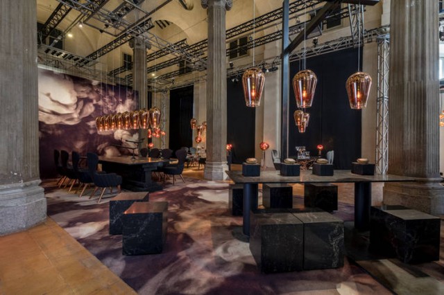 Find the Restaurant by Tom Dixon and Caesarstone dark tones