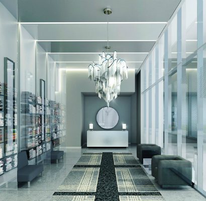 Karl Lagerfelf lobbies are all about luxury and modernity - monochromatic