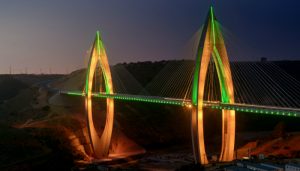 The fantastic lighting design of Africa’s longest cable-stayed bridge