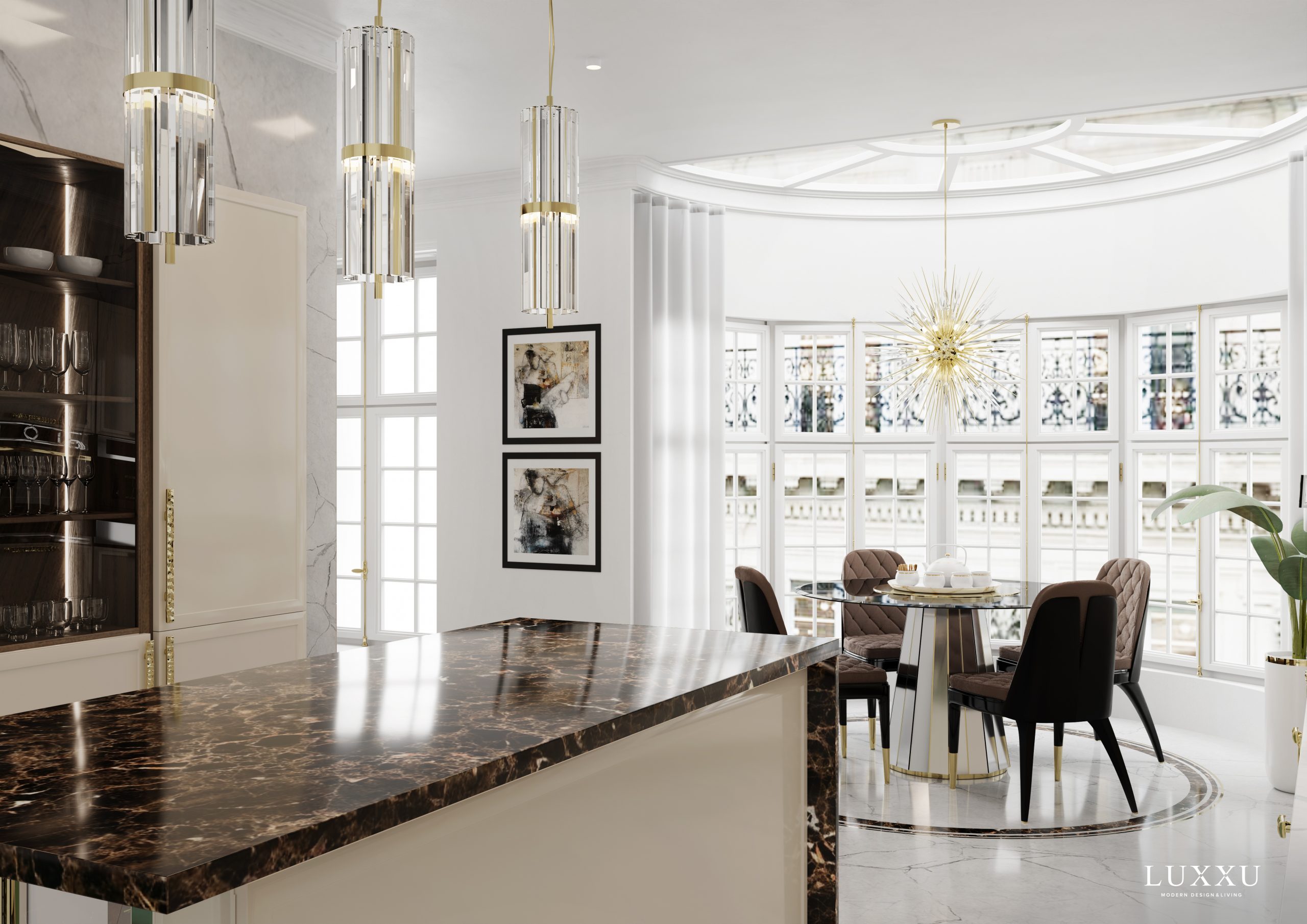 Pendant Lighting in a parisian kitchen by luxxu