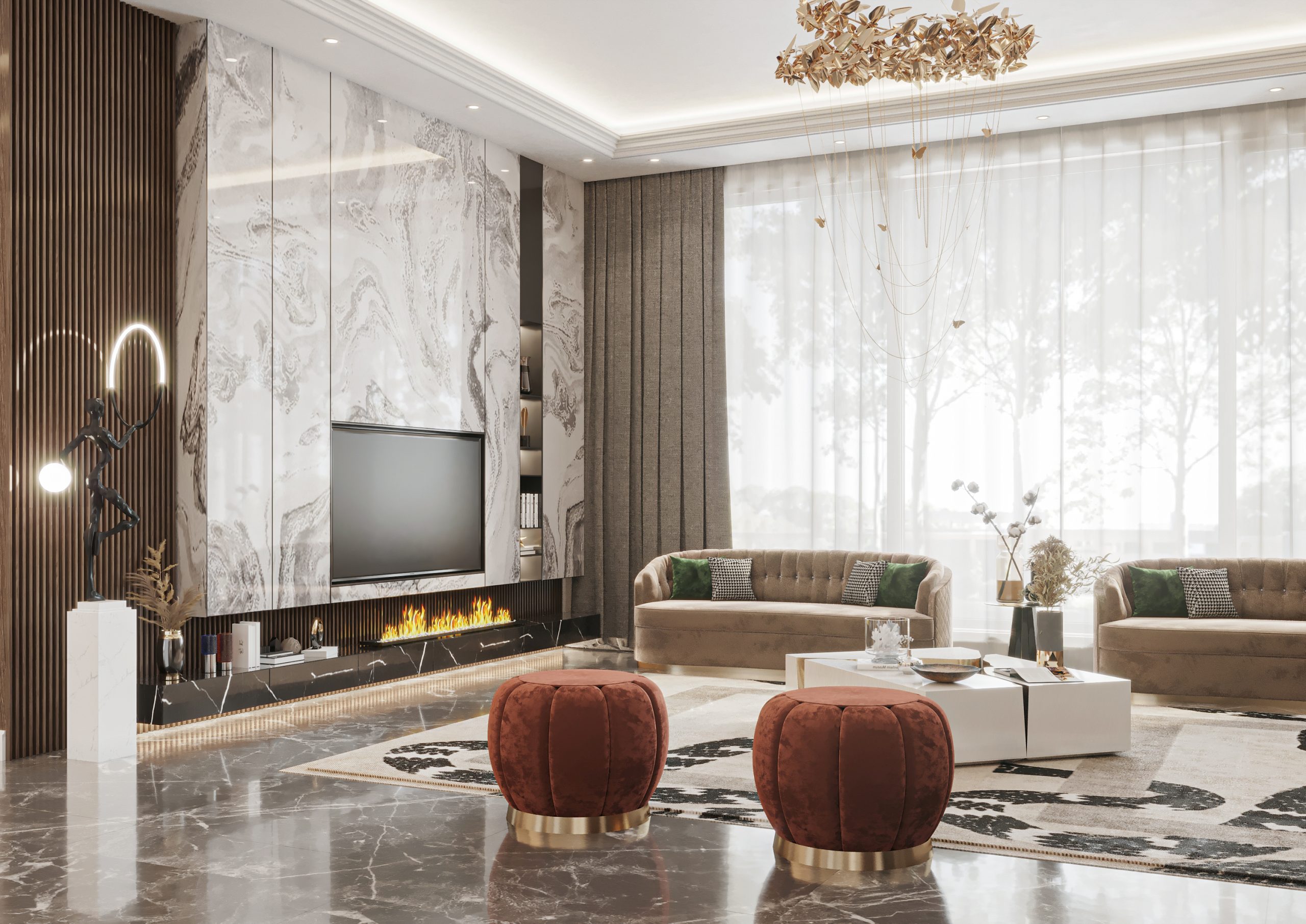 The Magnificent Living Room Full Of Earth Tones By Noura Faris