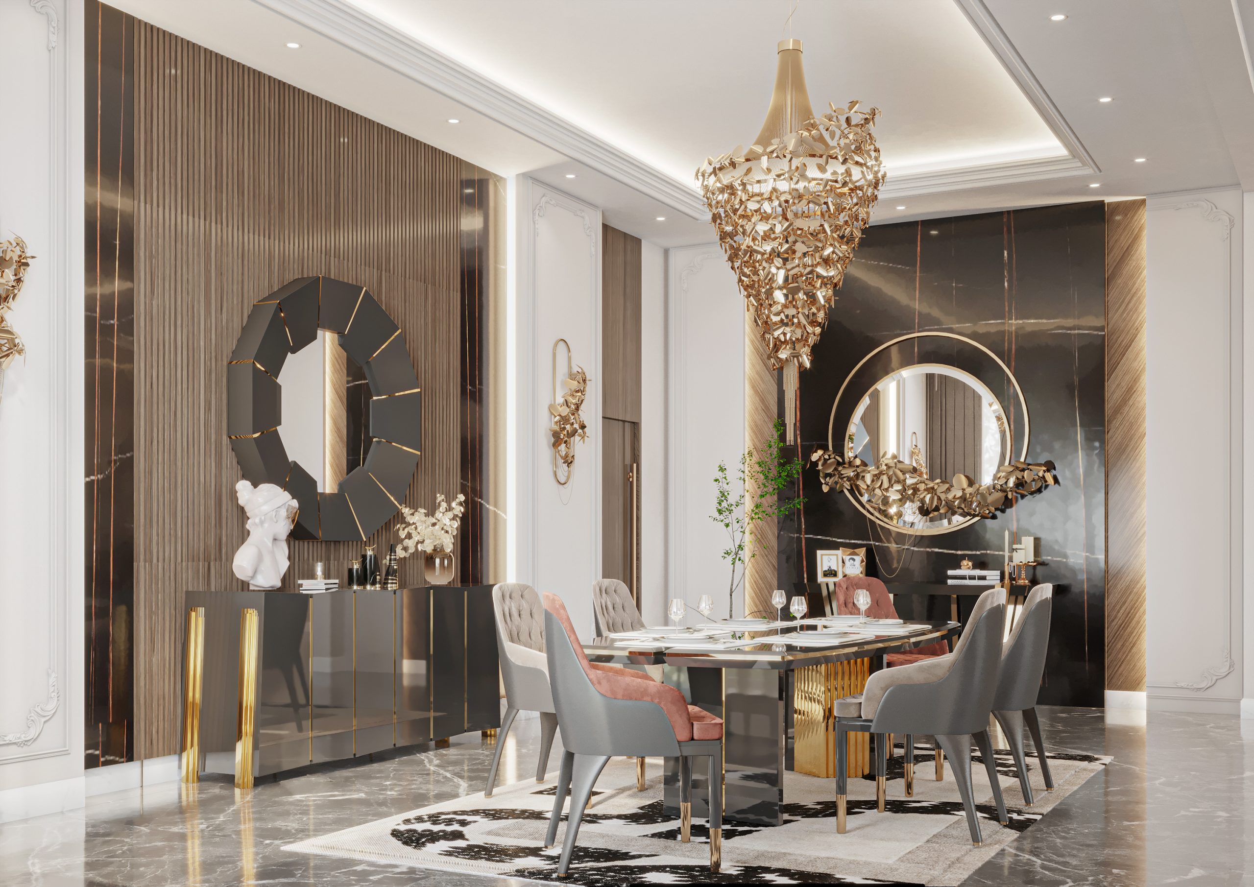 Dining Room Full Of Opulence And Personality By Noura Faris