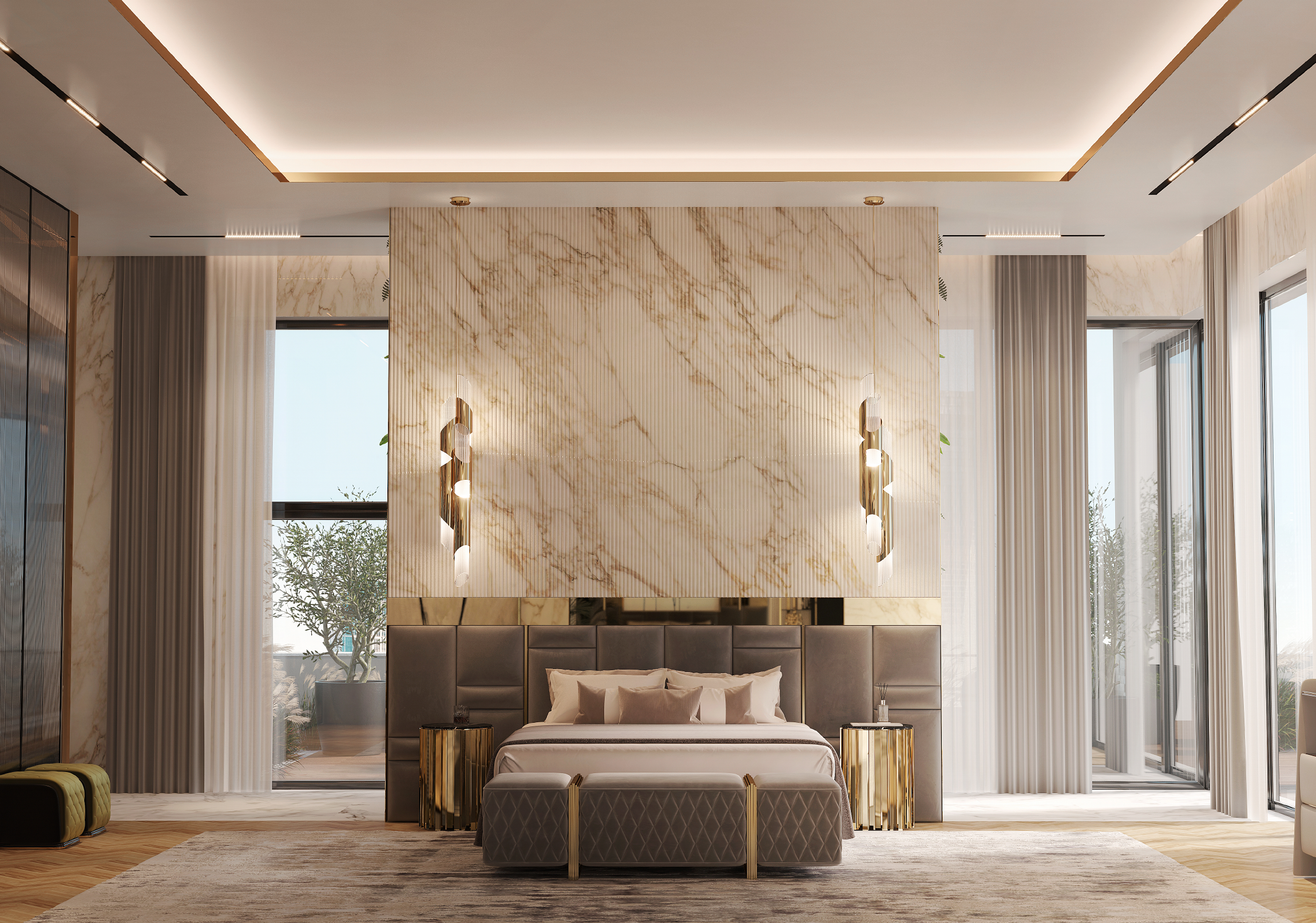 Dubai Sophisticated Bedrooms with Luxxu