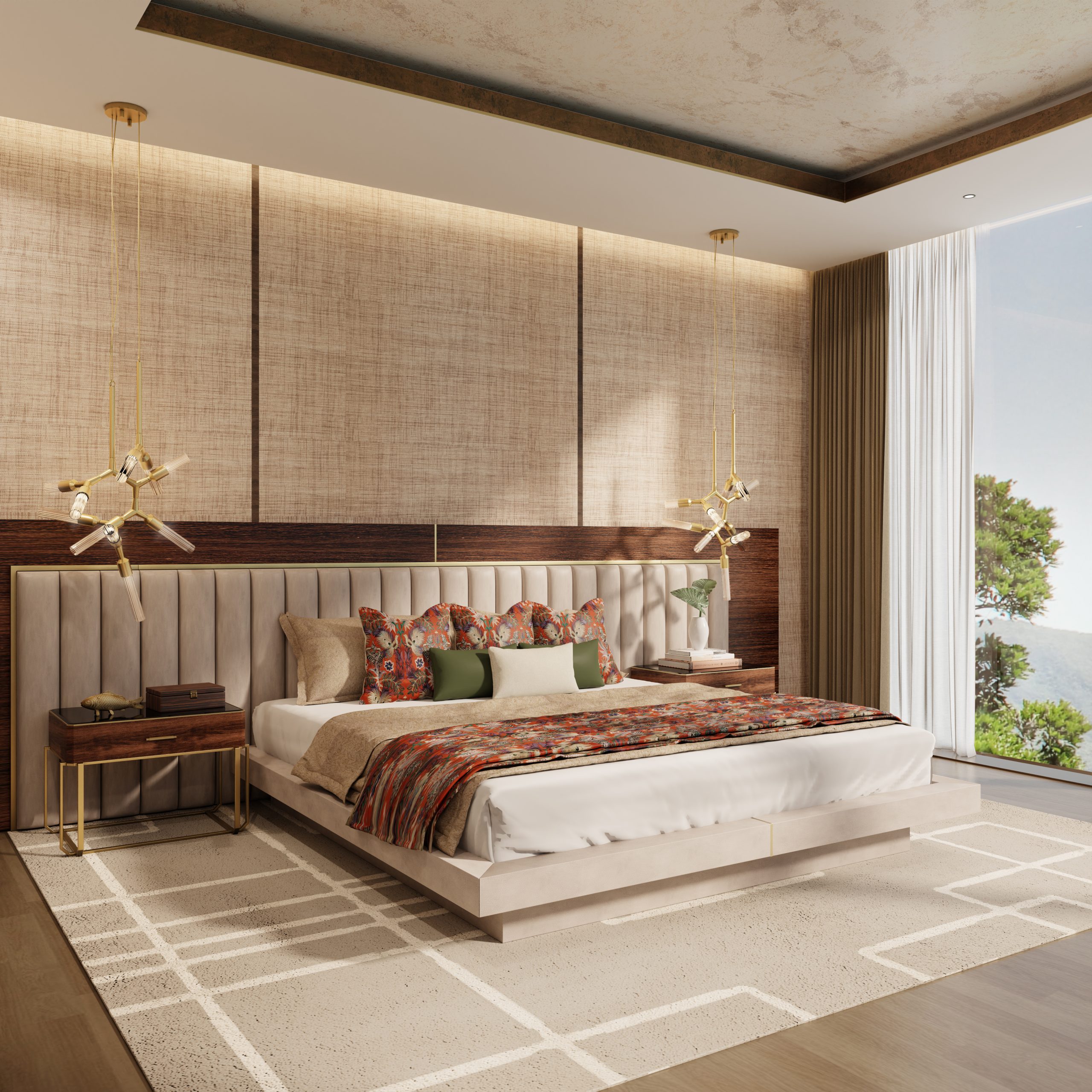 A Zen Master Bedroom Featuring Ostentatious Details