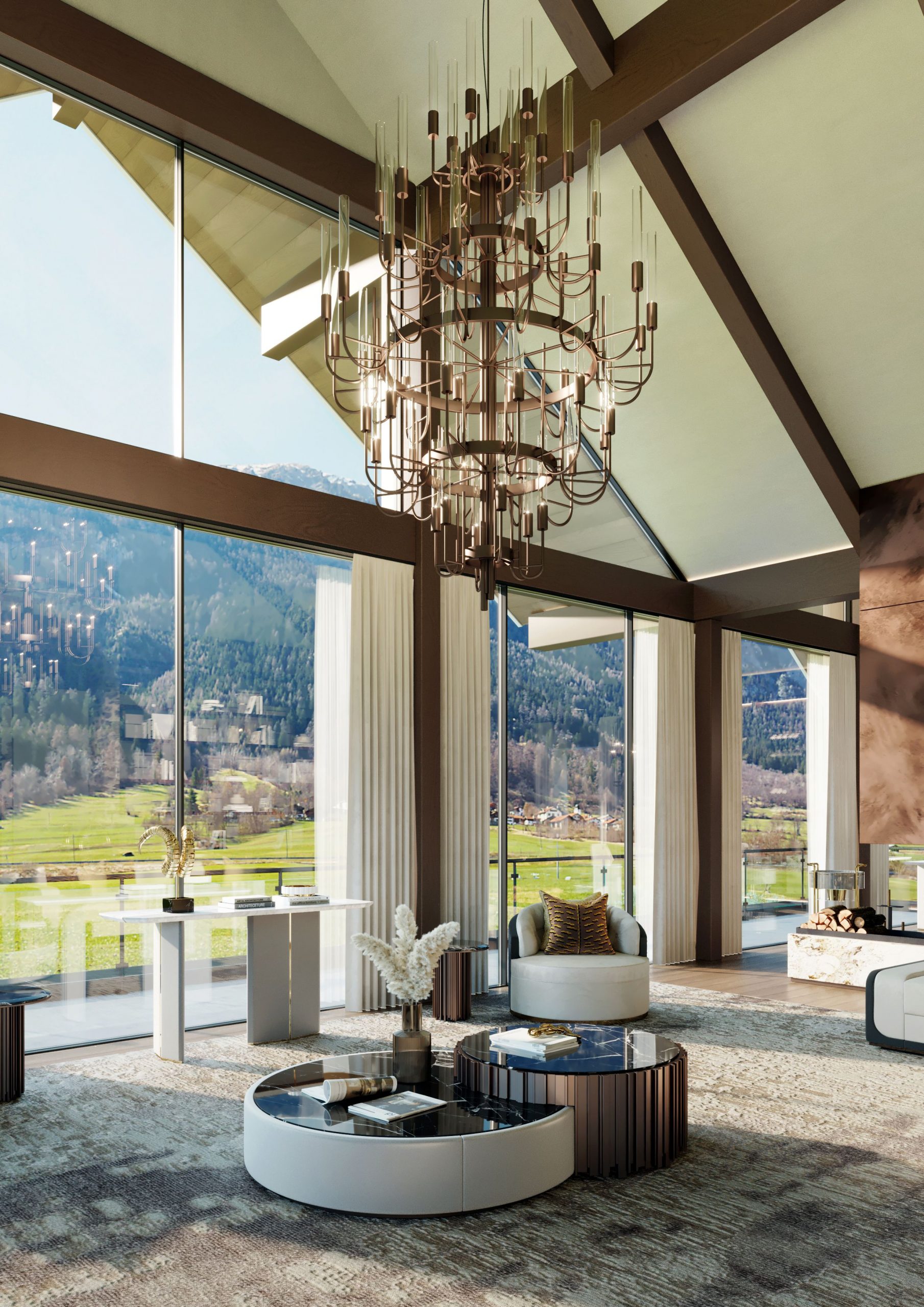 A Stunning Living Room Hidden in the Swiss Alps