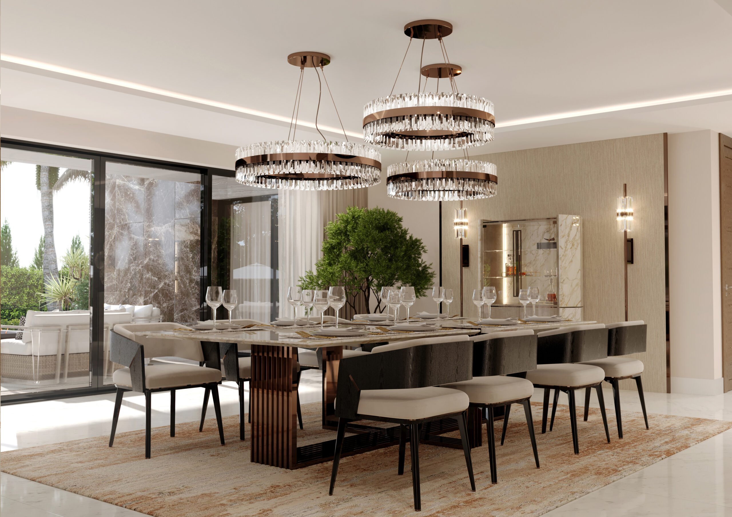 Dining Spaces with Statement Lighting