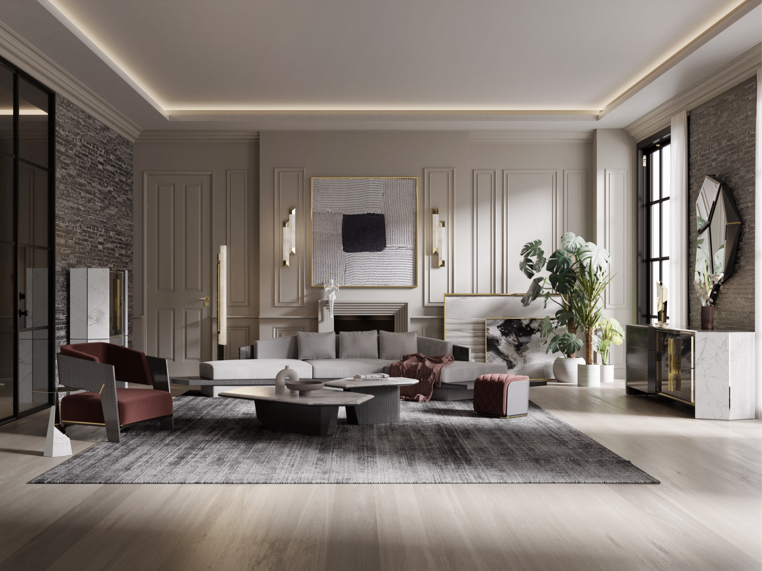 The Art of Balance: Algerone Living Room Set