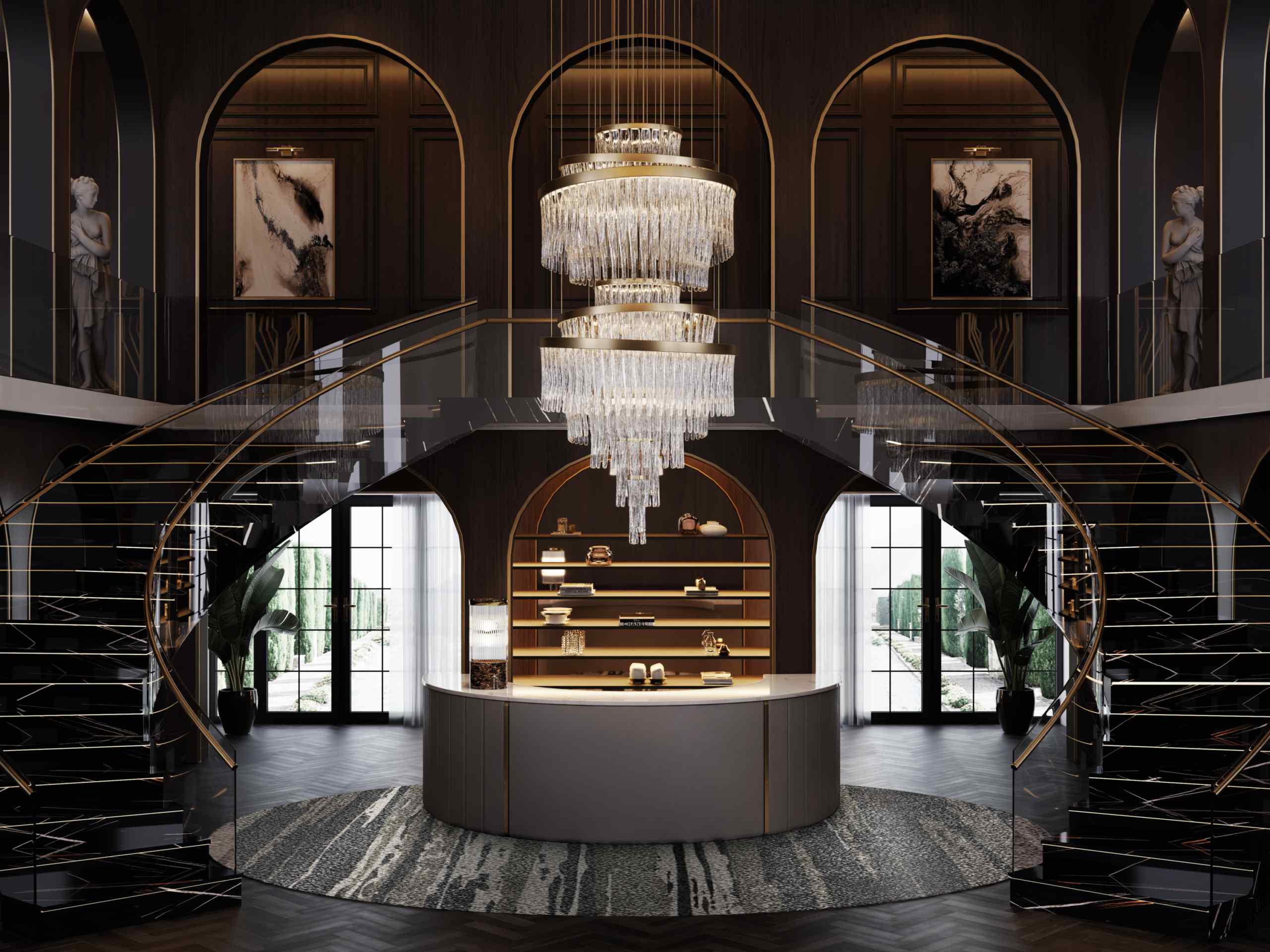 Statement Hotel Lobby Lighting