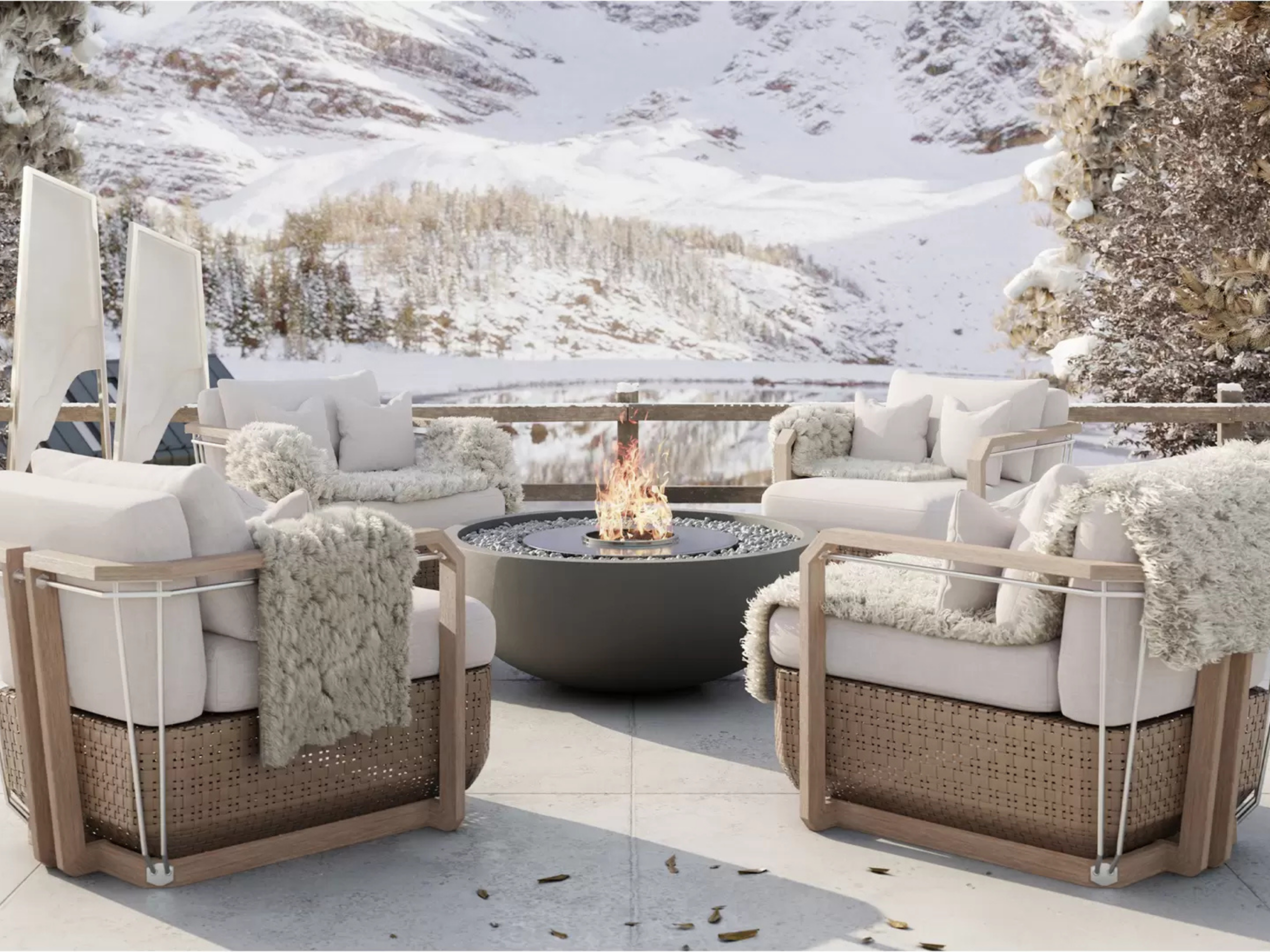 Modern Winter Patio With LUXXU Outdoor