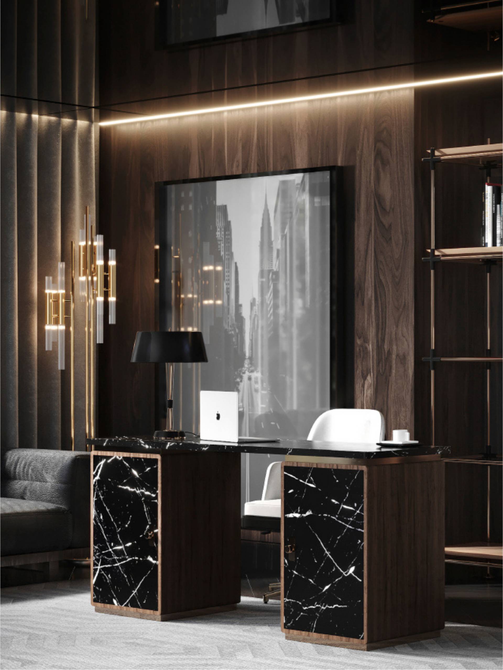 Modern Office with Luxe Feel