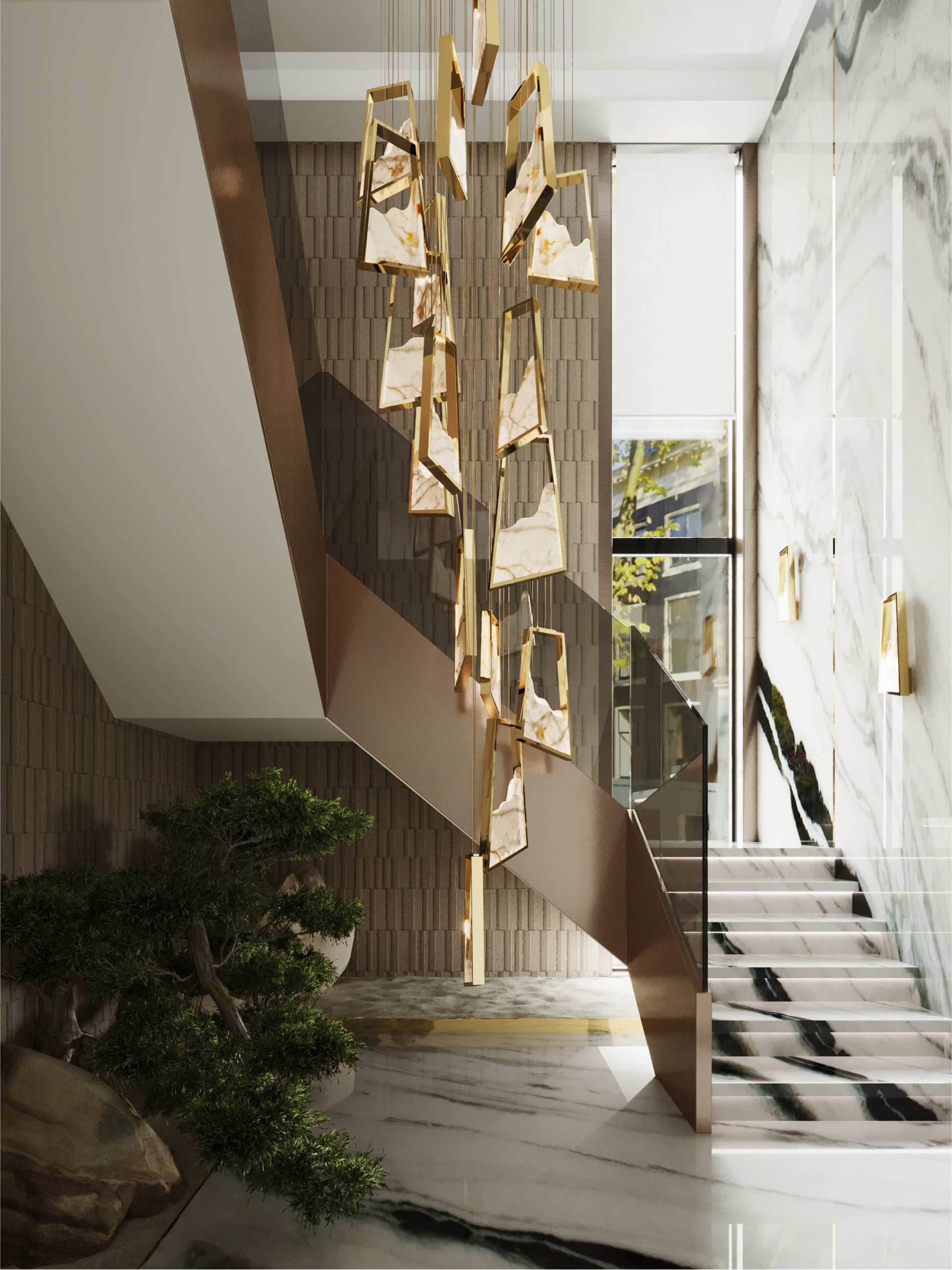 Modern Lighting for Grand Staircase Design