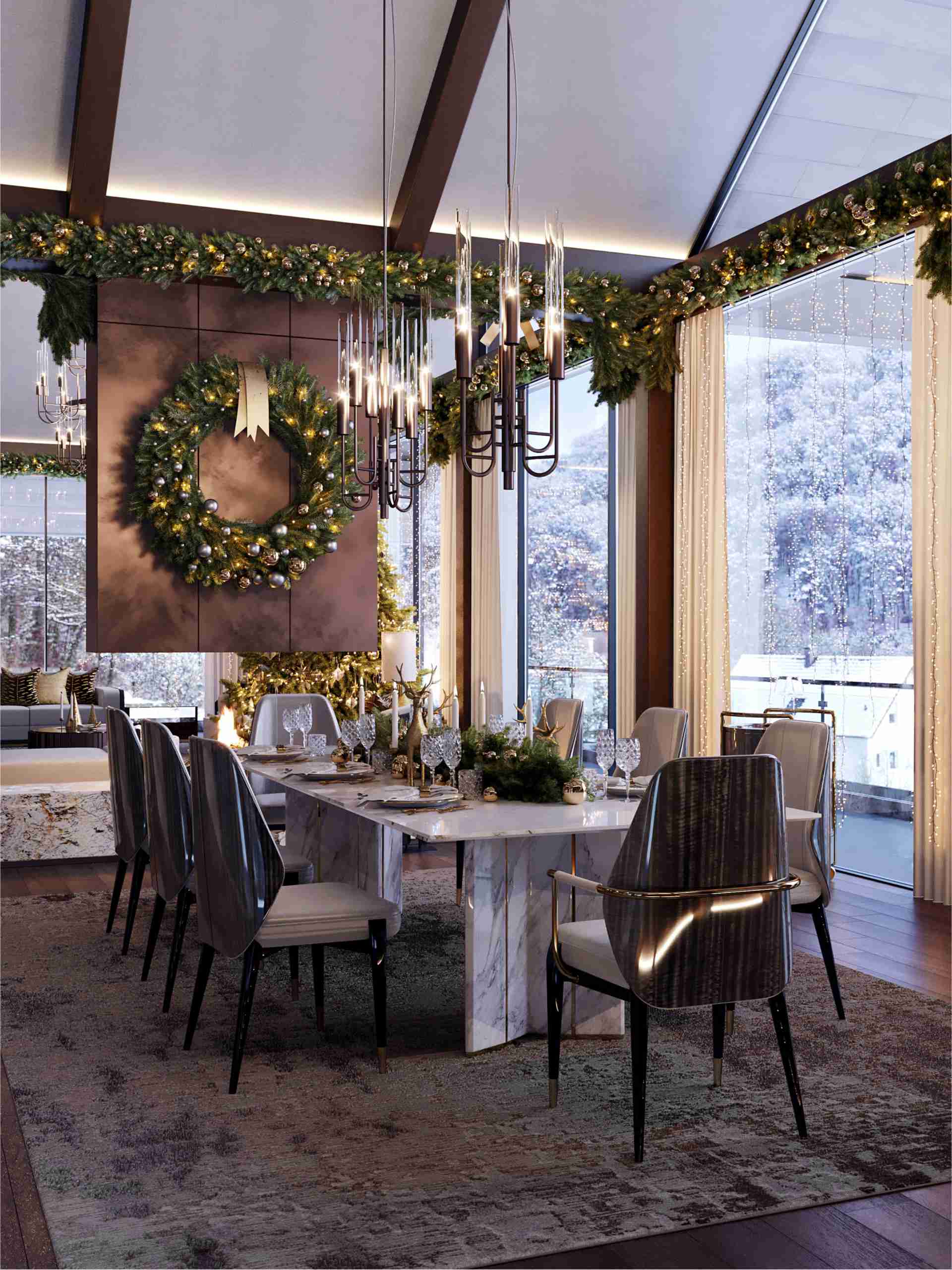 Mesmerizing Christmas Dining Room Luxury