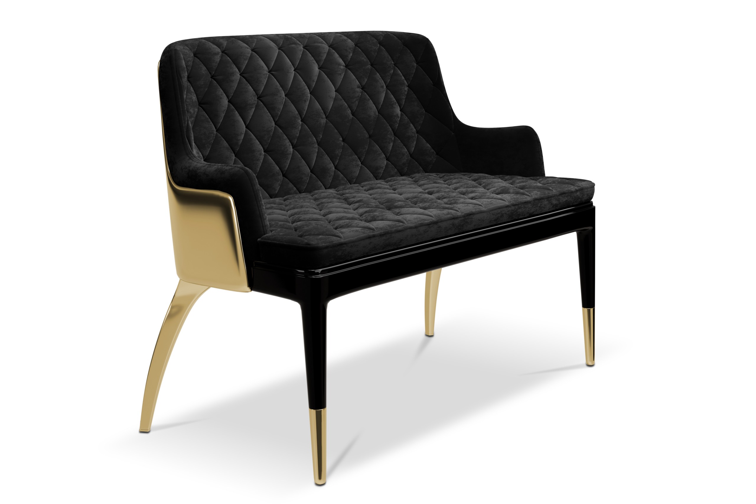 Charla Gold Two Seat Sofa